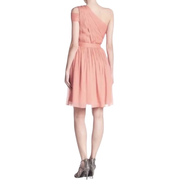 J. Crew Cara Silk Chiffon One Shoulder Dress in Misty Rose size 16 NWT - Picture 3 of 15